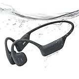 Full-Coverage Liquid Silicone Swimming Headphones, IP68 Waterproof Underwater Headphones, Bluetooth 6.0&MP3 with 32GB Memory Card, Soft/Skin-Comfortable Open Ear Bone Conduction Swim Earbuds(Black)