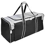 Jetstream Heavy Duty Hockey Bag | Multi Pocket Travel Duffel Bag | Large Sports Gym Equipment with Water Repellency | Foldable Luggage Bag with Padded Handles For Camping (36 Inch, Grey)