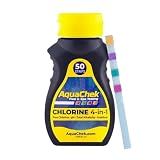AquaChek Yellow 4-Way Pool and Spa Test Strips - 50 Yellow Test Strips - Swimming Pool Test Strips For pH, Free Chlorine, Total Alkalinity, and Cyanuric Acid - Quick and Accurate Results - Testing Kit