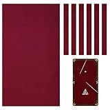 Mixweer Billiard Cloth for 8 ft Pool Table Felt with 6 Cloth Strips,Red
