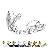 OPRO Instant Custom-Fit Mouth Guard, Dentist-Level Comfort, Protection & Fit - Moldable Mouthguard for Football, Boxing, Rugby, MMA, BJJ, UFC Mouth Piece- Includes Mouth Guard Case (Clear, Adult)