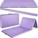 Best Choice Products 10ftx4ftx2in Folding Gym Mat 4-Panel for Exercise & Gymnastics w/Carrying Handles & Folding Balance Beam - Purple