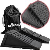 Gym Docs Squat Wedge Block: Doctor-Designed Pair of Adjustable, Non-Slip Slant Boards for Elevated Heel Squats, Deadlifts, and Calf Stretching - Physical Therapy Equipment for Strength Training