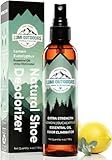 Lumi Outdoors Natural Shoe Deodorizer Spray (700+ Sprays) - Extra Strength Shoe Odor Eliminator for Smelly Shoes & Foot Odor - Replaces Shoe Balls & Inserts - Eucalyptus Lemongrass
