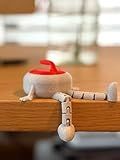 Curling Buddy - 3D Printed Articulated Curling Stone Figurine (Red)