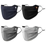 Summer UV Face Mask Breathable Washable Sun Protection Face Shield for Cycling Running Riding Hiking (Black+Dark gray+Light gray+Navy)