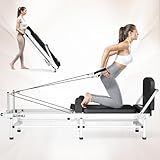 GOIMU Pilates Reformer, 91" Foldable Reformer Pilates Machine with High & Low Mode, 3 in 1 Pilates Equipment for Home Use with Springs and Cords