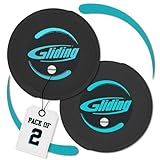 Gliding Discs for Working Out - Black - Sliding Discs for Carpet Floors, 1 Pair, Authentic Original Discs for Full Body Resistance Workout, Includes 4 Streaming Video Workouts - Home Exercise