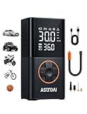AstroAI L7 Tire Inflator Portable Air Compressor Cordless Mini Bike Pump with Digital Dual Values Display, 150 PSI Car Tires Air Pump with LED Lights&Pressure Gauge for Auto, Motorcycles, Bikes, Balls