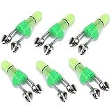 Helonge Fishing Bell and Night Light Kit, 20 Pcs Fish Bite Bait Alarm Bell with LED Light for Night Fishing (Green)