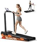 4-in-1 Walking Pad Treadmill with 15% Incline, 2.5HP Portable Under Desk Treadmills for Home and Office, Foldable Treadmill with Remote Control