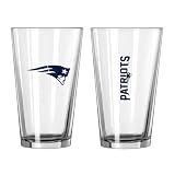 FANMATS NFL New England Patriots 16 oz Pint Glass — 16 Fluid Ounces | Glass | Officially Licensed | Team Color