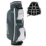 Tangkula Golf Cart Bag with 14 Way Top Dividers, Lightweight Golf Cart Bag with Shoulder Strap, 7 Zippered Pocket, Cooler Bag & Valuable Pocket, Portable Golf Club Bag with Rain Hood/Dust Cover