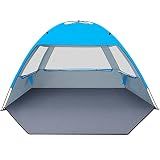 Gorich Beach Tent Sun Shelter for 3/4/6/8/10 Person with UPF 50＋ UV Protection, Lightweight & Easy Setup Beach Shade Canopy, Portable Beach Shade Tent Beach Cabana