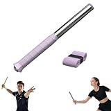 Badminton Power Trainer with Magnetic Resistance, 11.8" Swing Trainer Sound Feedback for Smash Technique, Real Racket Handle Feel for Wrist Arm Strength Training Fitness Professional Players (Purple)