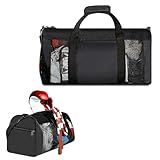 Boxing Gym Bag, WITSTEP Mesh Boxing Duffle Bag with Detachable Shoulder Strap Breathable Gym Duffle Bag for Sweaty Clothes and Equipment, Sturdy Wrestling Karate MMA Workout Bag for Men Women