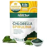 Sunlit Best USDA Organic Chlorella Spirulina Powder - 100% Raw & Vegan Source of Protein & Chlorophyll | Non GMO & Gluten Free Superfood Energy Drink | Gut Health & Immune Support Supplement, 8 oz