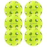 Akiefb Pro-Grade 40-Hole Outdoor/Indoor Pickleball Balls(6Pack) High Bounce, Durable Construction with Wind-Resistant Design, Built for Practice & Rec for Competitive Play(Green)