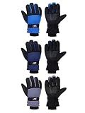 Bencailor 3 Pairs Kids Winter Snow Gloves Waterproof 6-10Y 3Color