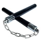 Safe Solid Rubber Nunchucks Nunchakus with Steel Chain and Bearing Ball System only for Adults and Professionals Perform, Practice, Exercise (1Pcs)