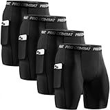 Niksa 2/4 Pack Compression Shorts Men with Pocket, Spandex Running Shorts Sport Athletic Workout Performance Underwear
