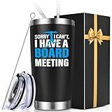 Gtmileo Surfing Gifts, Sorry I Can't I Have A Board Meeting 20 Oz Insulated Tumbler, Sufer Christmas Holiday Gifts for Surfers Surf Lover (Black)