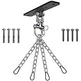 Dolibest Heavy Duty Punching Bag Hanger with Chains, 900LB Capacity 360°+180° Rotation Ceiling Hook, Universal Mount for Boxing MMA Heavy Bags, Home Gym & Training Systems (Easy Install)