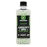 Aim Green Tracer Biodegradable Airsoft BBS, Glow-in-The-Dark BBS, 3,000 Count, .20 Grams