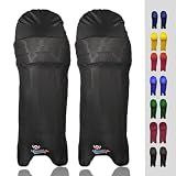 Bratla Cricket Batting Pads Covers, Black Covers for Cricket Pads for Men Batting Color Fit Neatly on Legguards Easily Put On