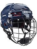 CCM Tacks 70 Hockey Helmet Combo with Cage, Senior (Senior Large, Navy)