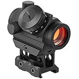 MidTen 2MOA Red Dot Sight, 1x25mm Reflex Sight Waterproof & Shockproof & Fog-Proof Red Dot Scope with 1 inch Riser Mount, Black