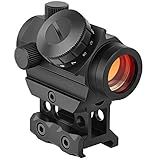 MidTen 2MOA Red Dot Sight, 1x25mm Reflex Sight Waterproof & Shockproof & Fog-Proof Red Dot Scope with 1 inch Riser Mount, Black