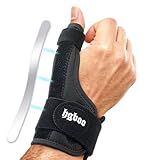HGBOO Thumb Spica Splint for Left or Right Hand, Adjustable Thumb Wrist Brace for Arthritis, Trigger Thumb, Tendonitis, Sprain, CMC Pain Relief – Lightweight, Breathable & Comfortable Support (Black)