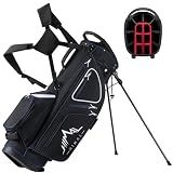 GoHimal 14-Way Lightweight Golf Stand Bag with Multiple Pockets Black