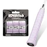 Tennis Racket Grip Tape 3 Pack, Soft Racquet Overgrips for Tennis, Pickleball and Badminton with Vibration Dampening- Thickness 0.024in Anti-slip and Absorbent Tennis Grip Tape Set (Cat Purple 3P)