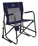 GCI OUTDOOR Freestyle Rocker Camping Chair | Portable Folding Rocking Chair with Solid, Durable Armrests, Drink Holder & Comfortable Backrest — Indigo Blue