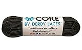 Derby Laces CORE Narrow 6mm Waxed Lace for Figure Skates, Roller Skates, Boots, and Regular Shoes (Black, 72 Inch / 183 cm)