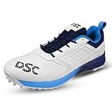 DSC Zooter Mens Cricket Shoes (Color: White-Navy Blue), Size: 9 US / 8 UK / 42 EU