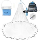 Calamus Baitfish Cast Net, Zinc Iron, 3/8" Mesh, 3ft Radius