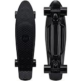 KMX Skateboard 22, Classic Cruiser Skateboard for Beginners and Advanced Skaters, Mini Cruiser Board for Boys, Girls, Kids, Students, Adults, Teens Penny Board(22 Classic Black)