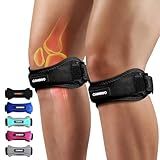 CAMBIVO Patella Tendon Knee Straps 2 Pack for Knee Pain Relief, Knee Brace for Women & Men with Extra Straps, Knee Support for Running, Hiking, Soccer, Basketball, Jumpers Knee, Tennis (Black)