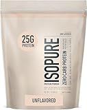 Isopure Zero Carb 100% Pure Whey Isolate Protein Powder, Lactose Free, Gluten Free, With Vitamins, Unflavored, 25g Protein Per Serving, 1 Lb, 16 Servings