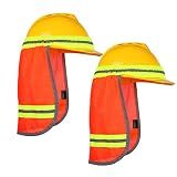 Evridwear High Visibility Neck Sun Shield with Reflective Stripe, Safety Hard Hat Shade with Breathable Mesh Elastic Band for Construction, Outdoor Activities, Landscaping from UV