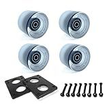 LOOEEL 60mm Longboard Wheels 80A Contains ABEC-9 Bearings and Spacers,Skateboard Riser Pads,Skateboard Hardware Screws Bolts,fit for Your Longboard Skateboards.-Transparent frosted