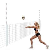 MR Volleyball Antenna Set, Antenna Poles with Sleeve, Fiberglass Collapsible Volleyball Referee Equipment Training Equipment Indoor Outdoor Beach Play, 1 Pair