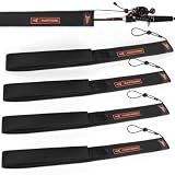 KastKing MeshGuard Rod Socks, Thick Padded Mesh Fishing Rod Covers, Durable & Breathable Fishing Pole Covers with Hanging Loop and Adjustable Lanyard, Fits Casting, Spinning, and Fly Rods, 4-Pack