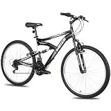WEIZE Mountain Bike, 26 27.5 inch Outdoor Hybrid Bike,18-Speed/High-Carbon Steel/Dual Full Suspension, Adjustable Ergonomic Seat for Men Women Adult, MTB Bicycle with Suspension Fork,Sleek Colors