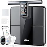 LVPIMAN Smart Scale for Body Weight and Fat,BMI,Muscle Mass 57 Body Composition Measurement,8 Electrodes Digital Bathroom Scale,with 5.25-inch VA Color Screen on Retractable Handle,485lbs