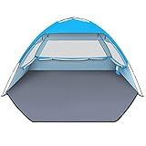 Gorich Beach Tent Sun Shelter for 3/4-5/6-7/8-10 Person with UPF 50＋UV Protection, Portable Tent Lightweight & Easy Setup Beach Shade Canopy, Cabana, Blue