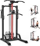 Pull Up Bar Power Tower Dip Station with Cable Machine, 450LB Home Gym